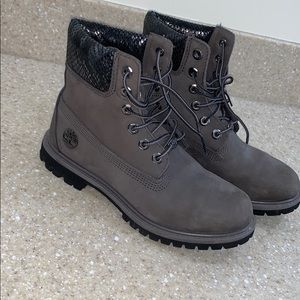 gray timberlands. worn once
